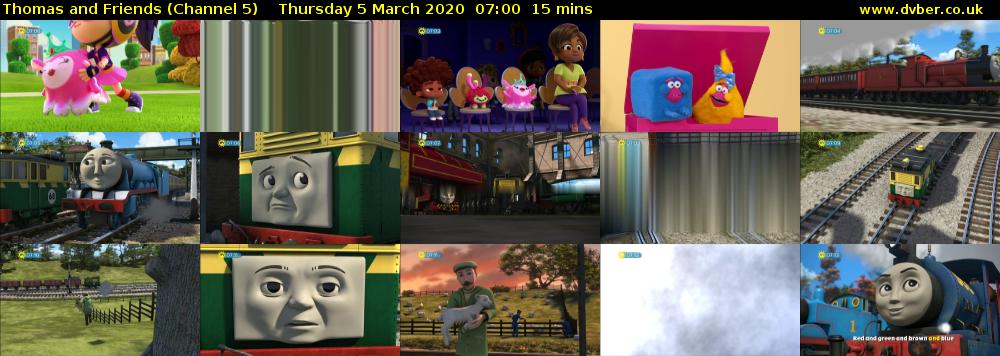Thomas and Friends (Channel 5) Thursday 5 March 2020 07:00 - 07:15