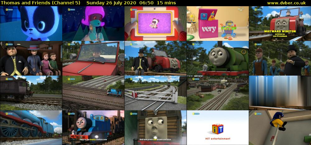 Thomas and Friends (Channel 5) Sunday 26 July 2020 06:50 - 07:05