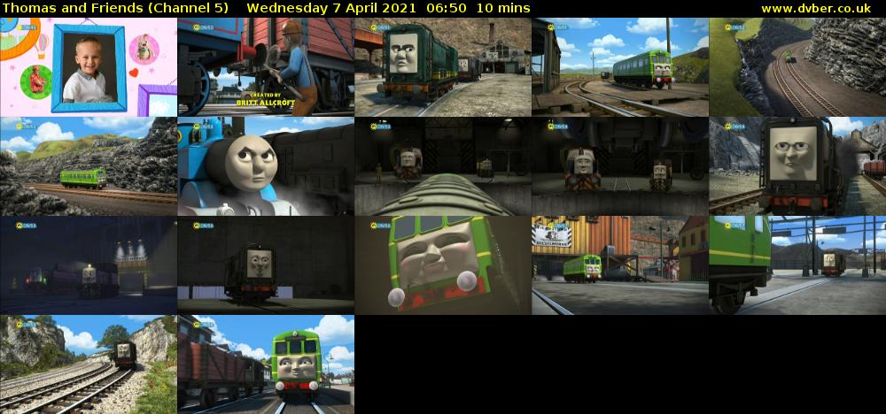 Thomas and Friends (Channel 5) Wednesday 7 April 2021 06:50 - 07:00