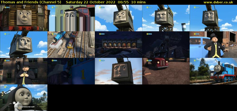 Thomas and Friends (Channel 5) Saturday 22 October 2022 06:55 - 07:05