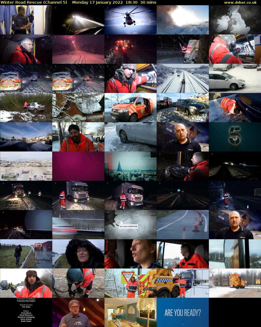 Winter Road Rescue (Channel 5) Monday 17 January 2022 18:30 - 19:00