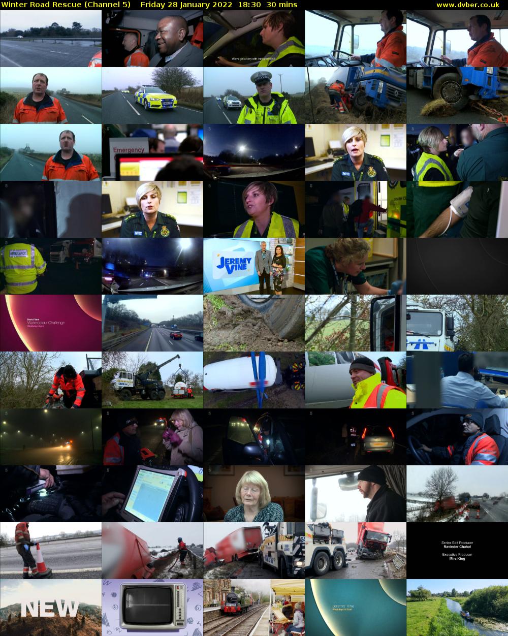 Winter Road Rescue (Channel 5) Friday 28 January 2022 18:30 - 19:00