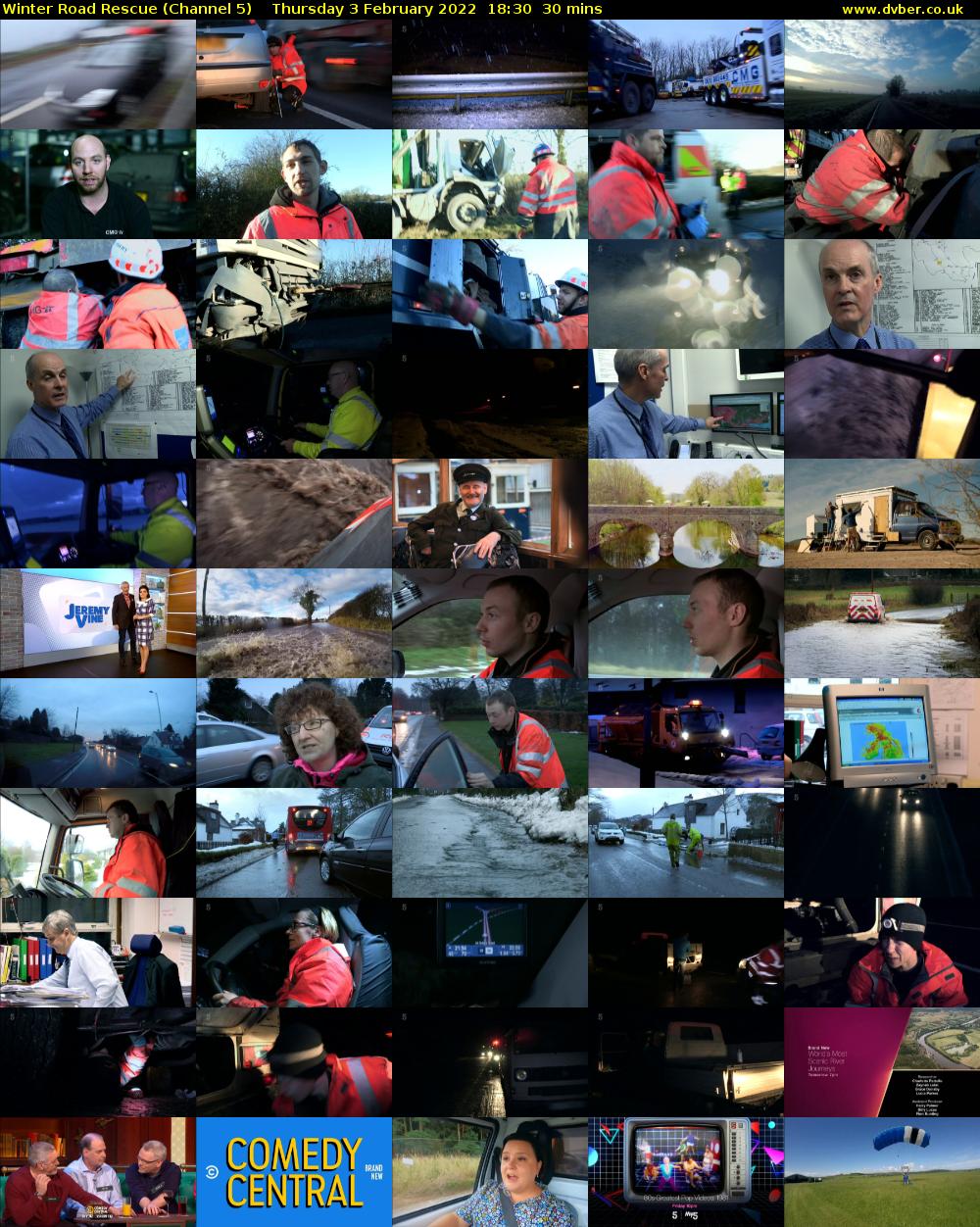 Winter Road Rescue (Channel 5) Thursday 3 February 2022 18:30 - 19:00