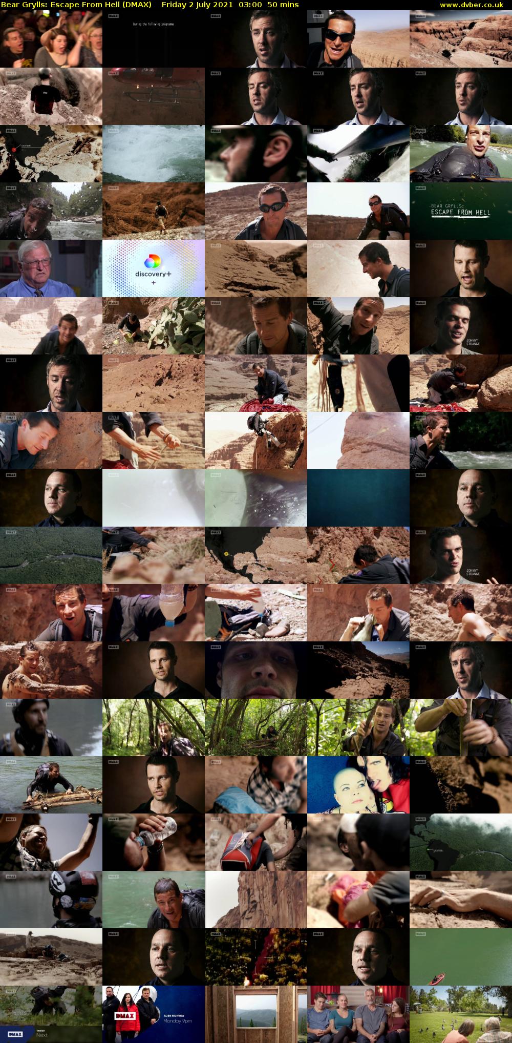 Bear Grylls: Escape From Hell (DMAX) Friday 2 July 2021 03:00 - 03:50