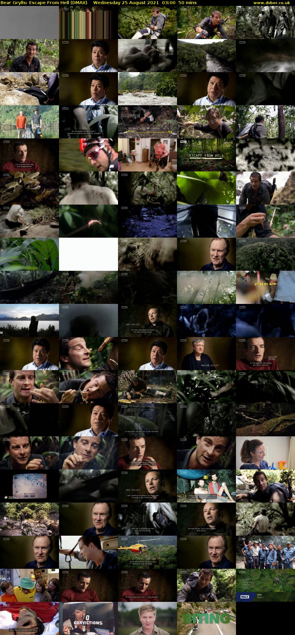 Bear Grylls: Escape From Hell (DMAX) Wednesday 25 August 2021 03:00 - 03:50