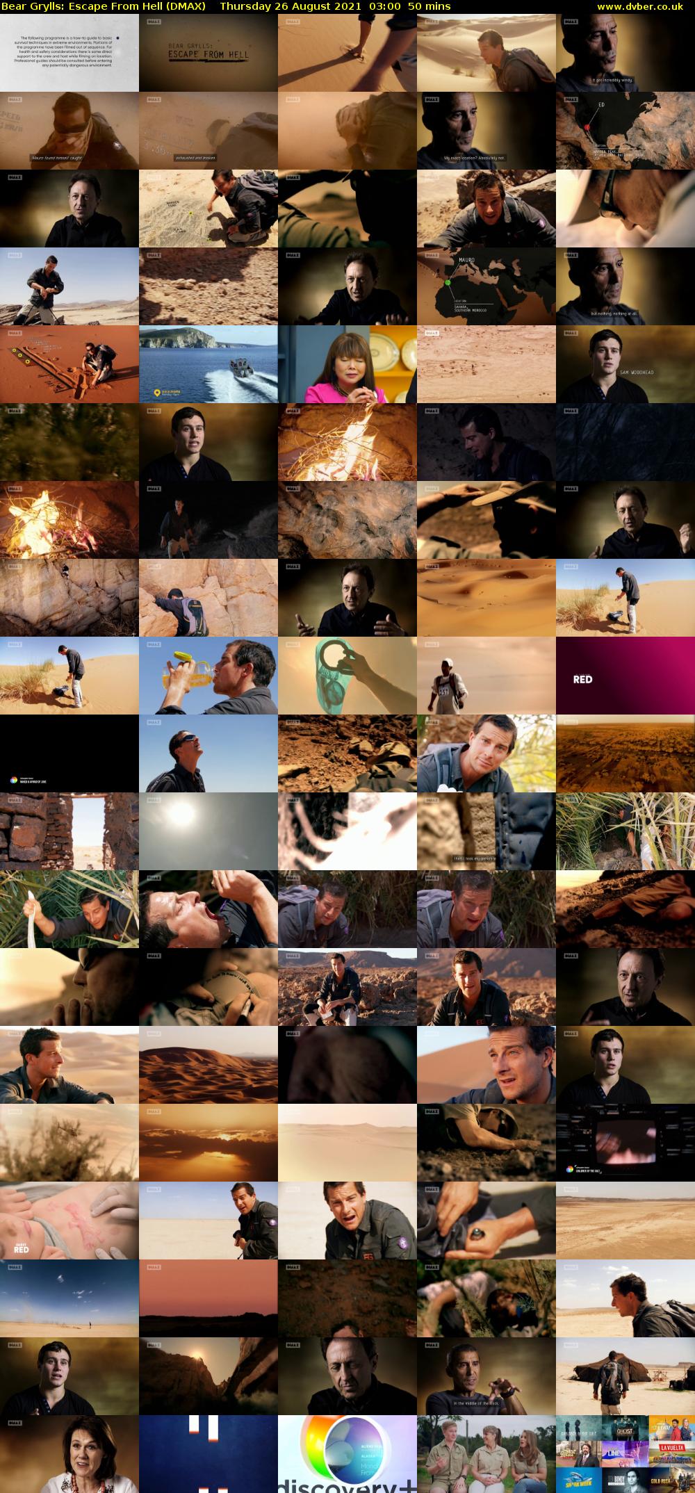 Bear Grylls: Escape From Hell (DMAX) Thursday 26 August 2021 03:00 - 03:50