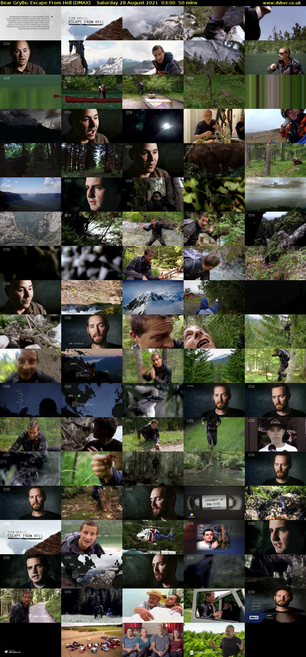 Bear Grylls: Escape From Hell (DMAX) Saturday 28 August 2021 03:00 - 03:50