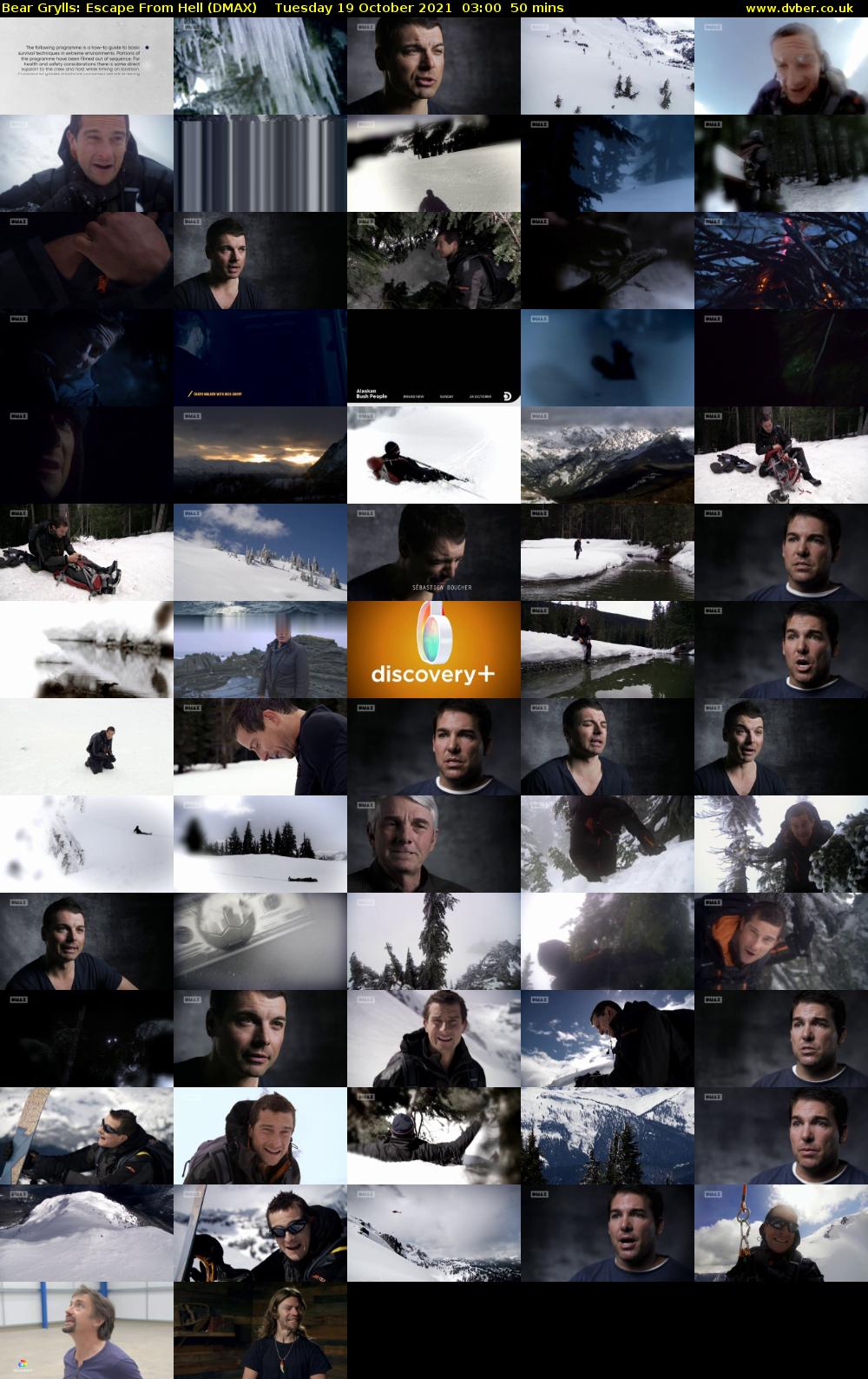 Bear Grylls: Escape From Hell (DMAX) Tuesday 19 October 2021 03:00 - 03:50