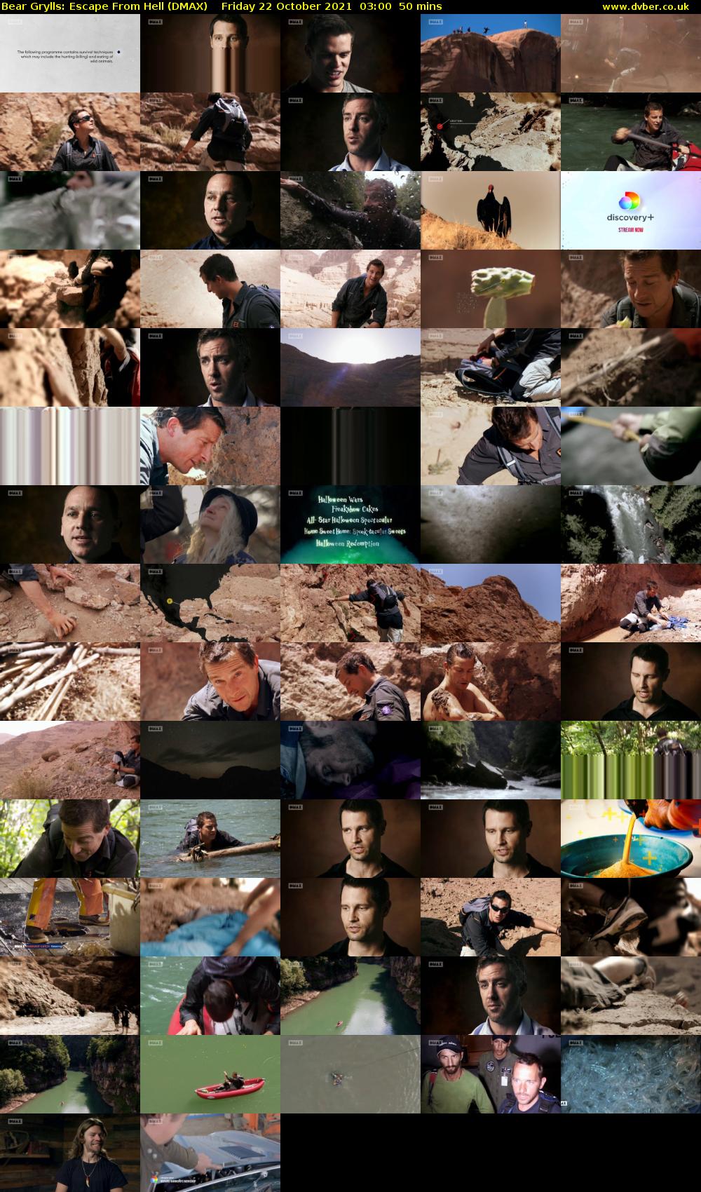 Bear Grylls: Escape From Hell (DMAX) Friday 22 October 2021 03:00 - 03:50