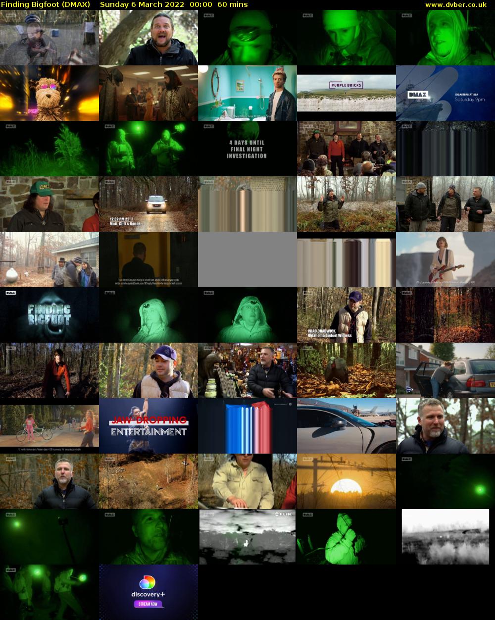 Finding Bigfoot (DMAX) Sunday 6 March 2022 00:00 - 01:00