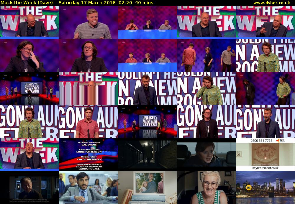 Mock the Week (Dave) Saturday 17 March 2018 02:20 - 03:00