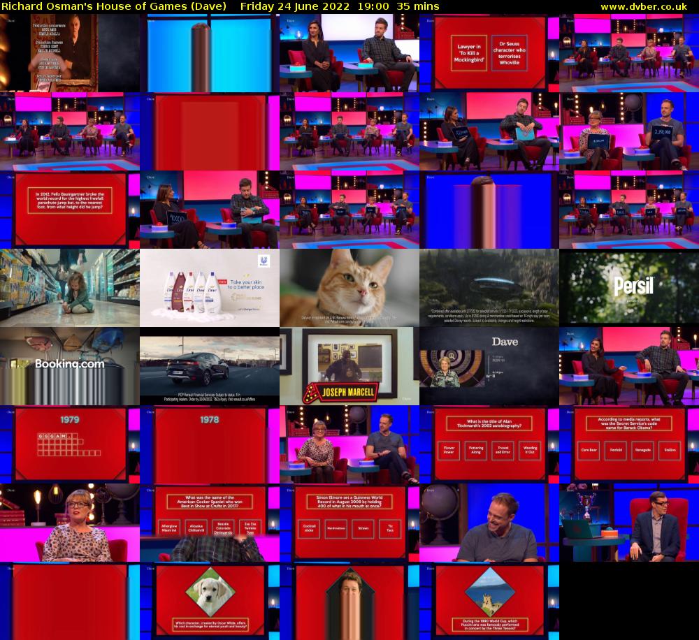 Richard Osman's House of Games (Dave) Friday 24 June 2022 19:00 - 19:35