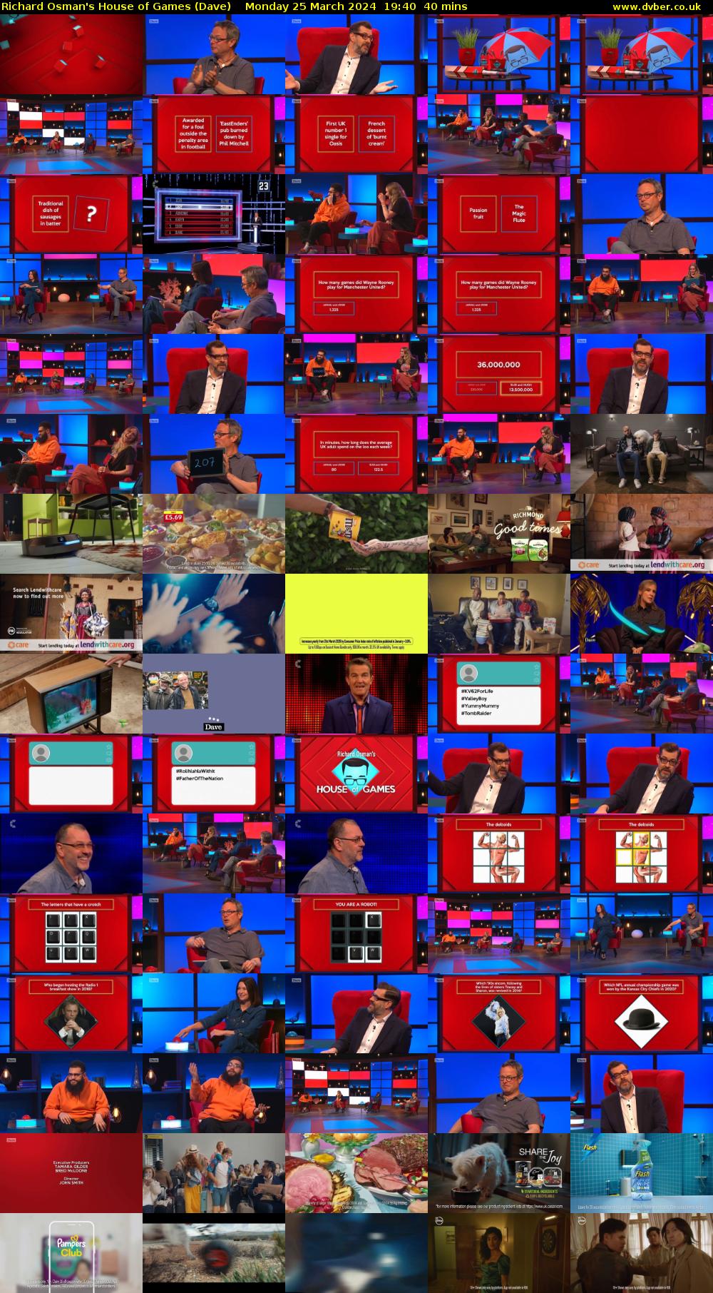 Richard Osman's House of Games (Dave) Monday 25 March 2024 19:40 - 20:20