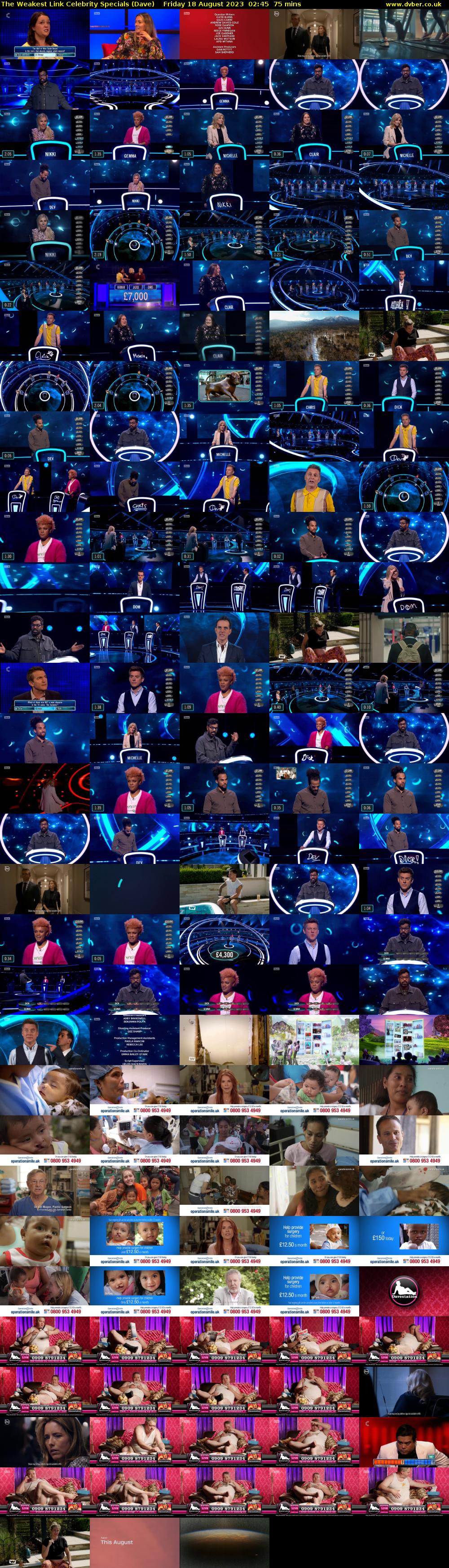 The Weakest Link Celebrity Specials (Dave) Friday 18 August 2023 02:45 - 04:00