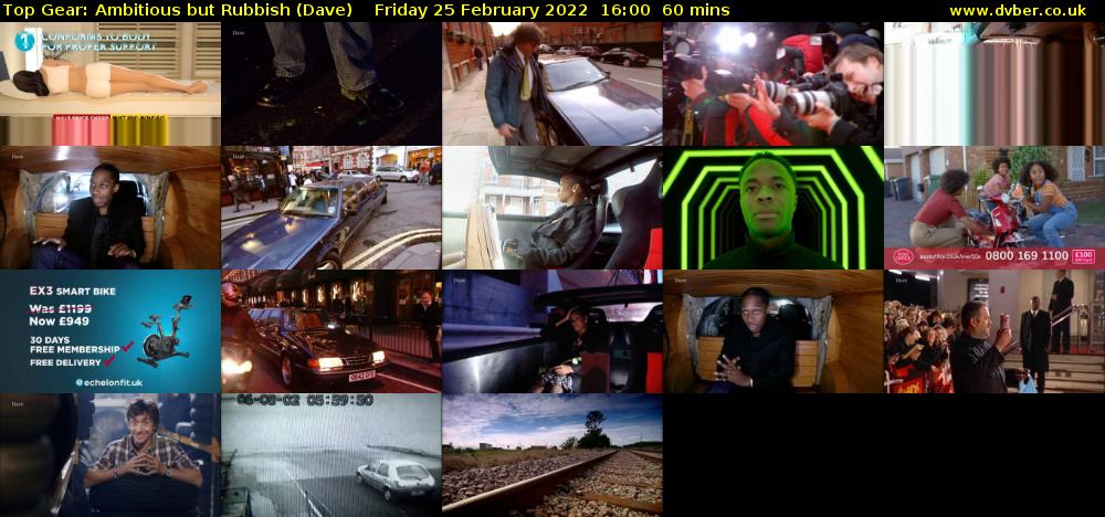 Top Gear: Ambitious but Rubbish (Dave) Friday 25 February 2022 16:00 - 17:00