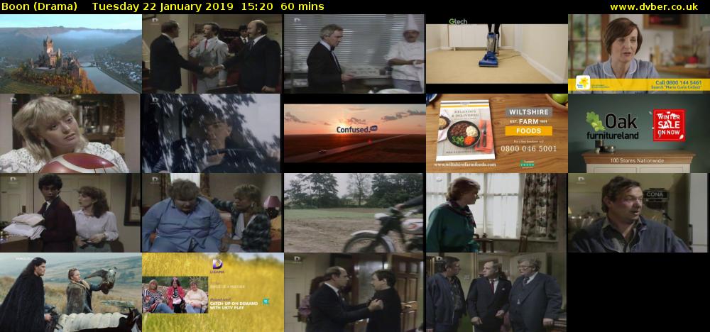 Boon (Drama) Tuesday 22 January 2019 15:20 - 16:20