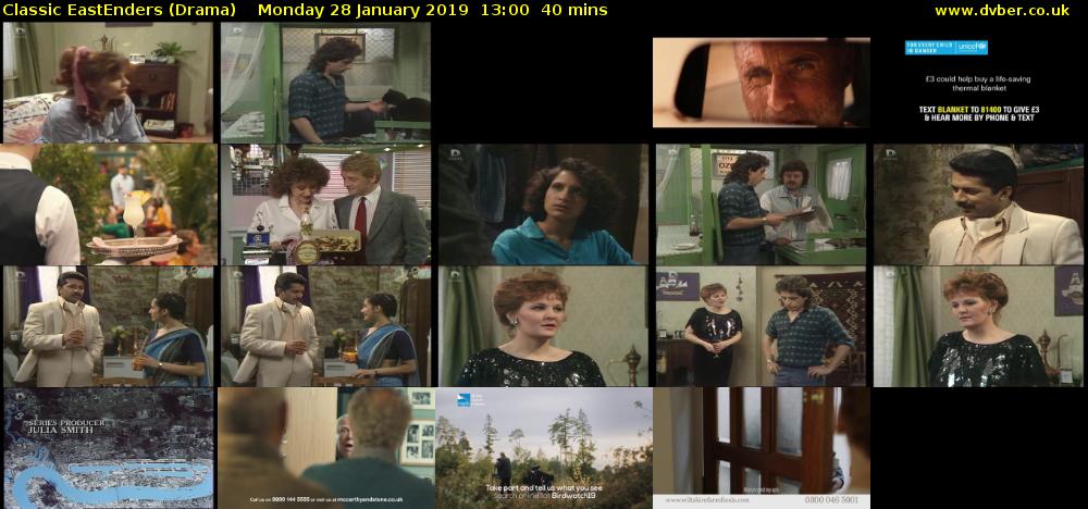 Classic EastEnders (Drama) Monday 28 January 2019 13:00 - 13:40