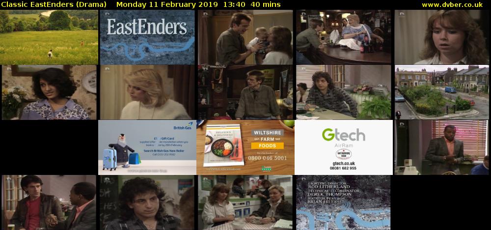 Classic EastEnders (Drama) Monday 11 February 2019 13:40 - 14:20