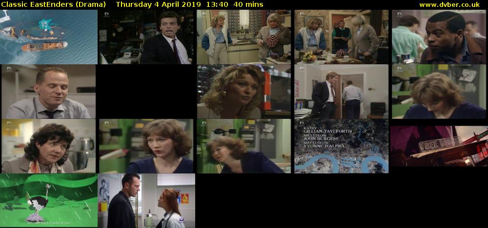 Classic EastEnders (Drama) Thursday 4 April 2019 13:40 - 14:20