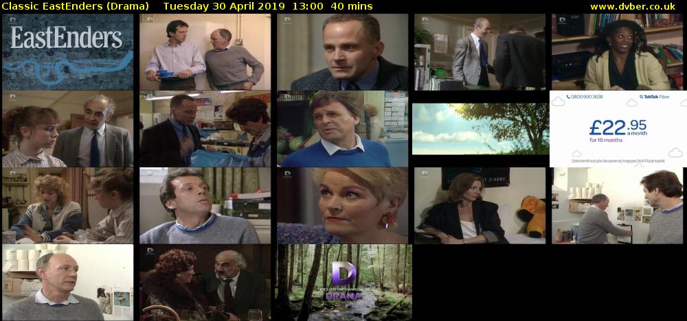 Classic EastEnders (Drama) Tuesday 30 April 2019 13:00 - 13:40