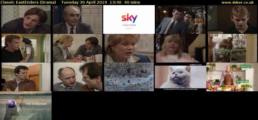 Classic EastEnders (Drama) Tuesday 30 April 2019 13:40 - 14:20