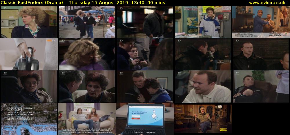 Classic EastEnders (Drama) Thursday 15 August 2019 13:40 - 14:20