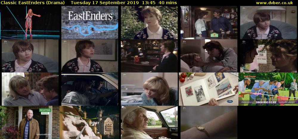 Classic EastEnders (Drama) Tuesday 17 September 2019 13:45 - 14:25