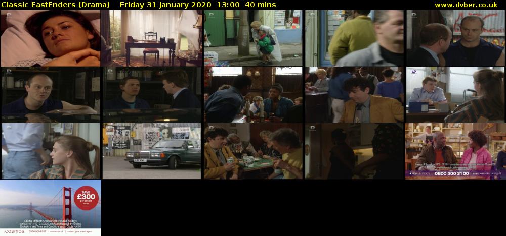 Classic EastEnders (Drama) Friday 31 January 2020 13:00 - 13:40