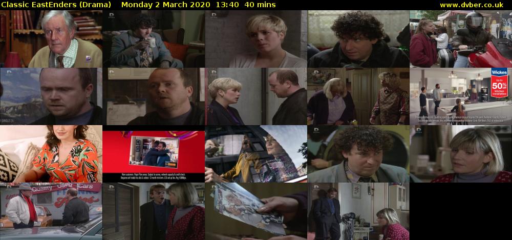 Classic EastEnders (Drama) Monday 2 March 2020 13:40 - 14:20