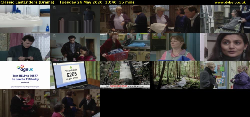 Classic EastEnders (Drama) Tuesday 26 May 2020 13:40 - 14:15