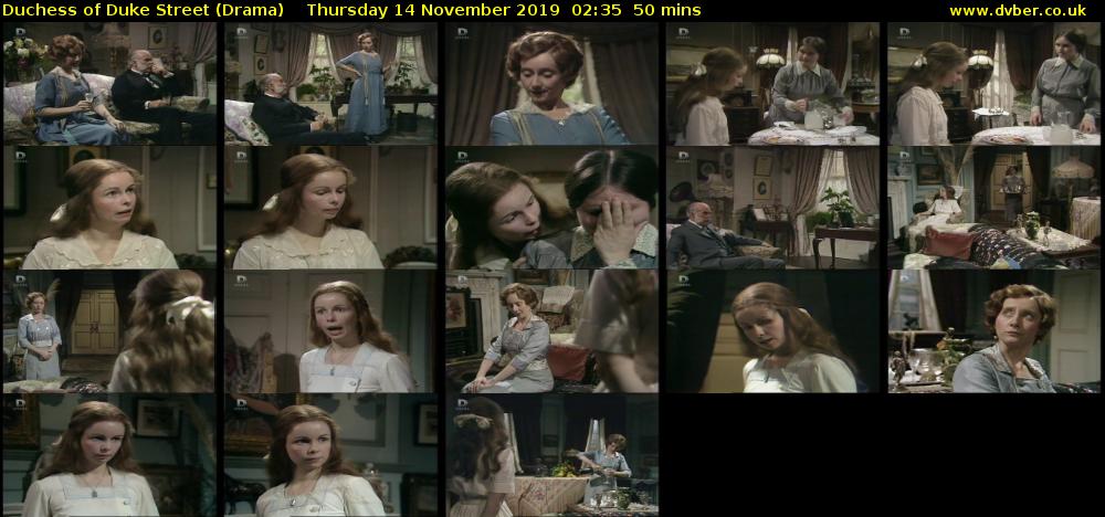 Duchess of Duke Street (Drama) Thursday 14 November 2019 02:35 - 03:25