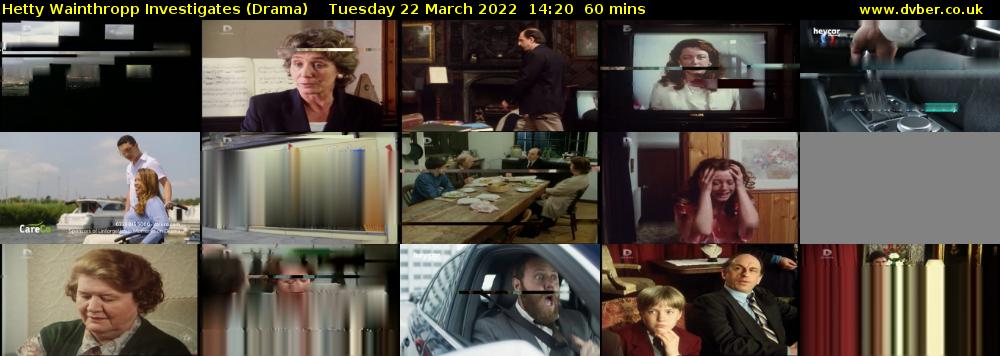 Hetty Wainthropp Investigates (Drama) Tuesday 22 March 2022 14:20 - 15:20