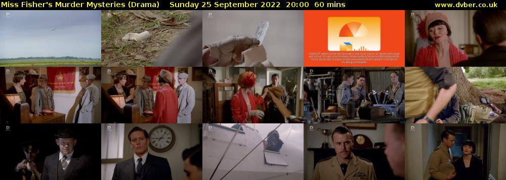 Miss Fisher's Murder Mysteries (Drama) Sunday 25 September 2022 20:00 - 21:00
