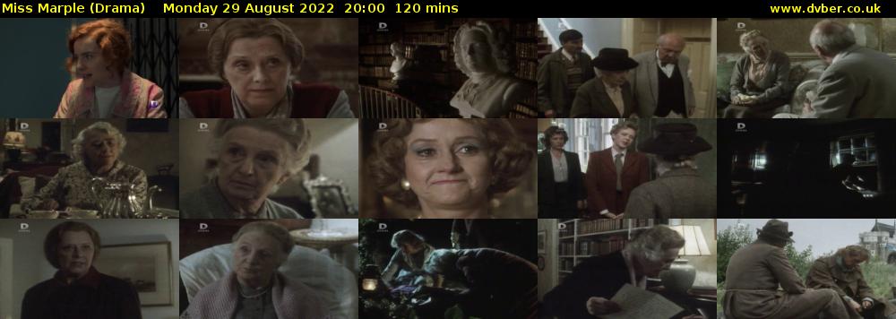 Miss Marple (Drama) Monday 29 August 2022 20:00 - 22:00