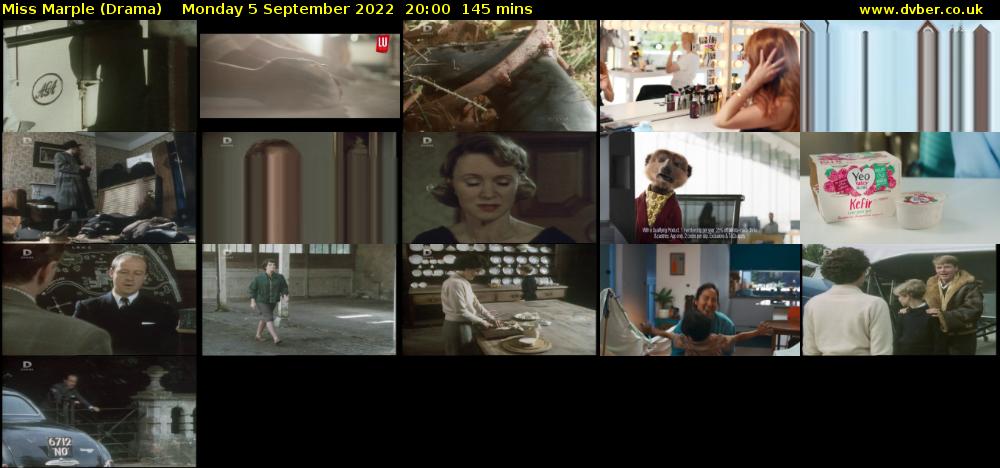 Miss Marple (Drama) Monday 5 September 2022 20:00 - 22:25
