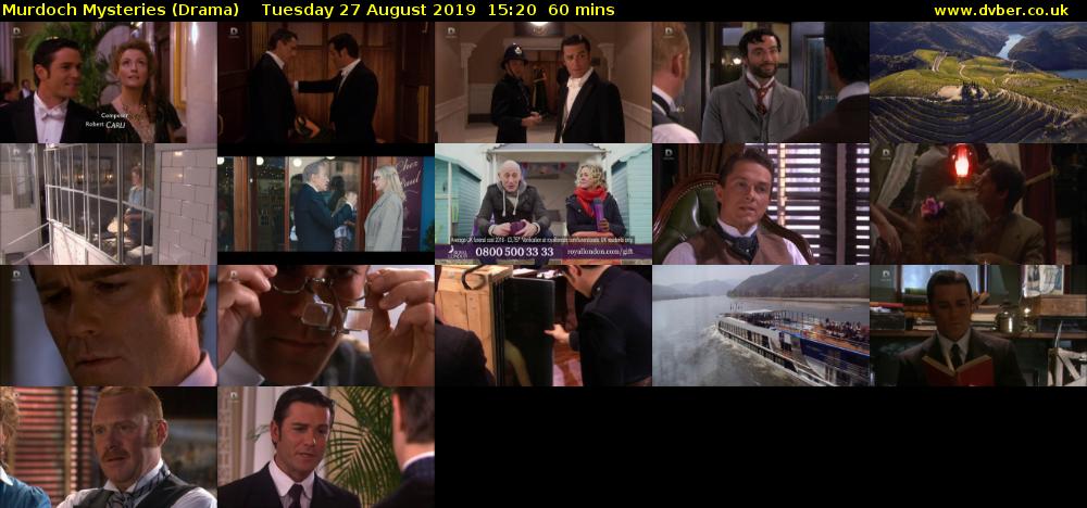 Murdoch Mysteries (Drama) Tuesday 27 August 2019 15:20 - 16:20