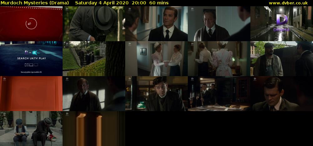Murdoch Mysteries (Drama) Saturday 4 April 2020 20:00 - 21:00