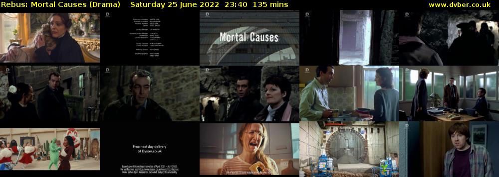 Rebus: Mortal Causes (Drama) Saturday 25 June 2022 23:40 - 01:55