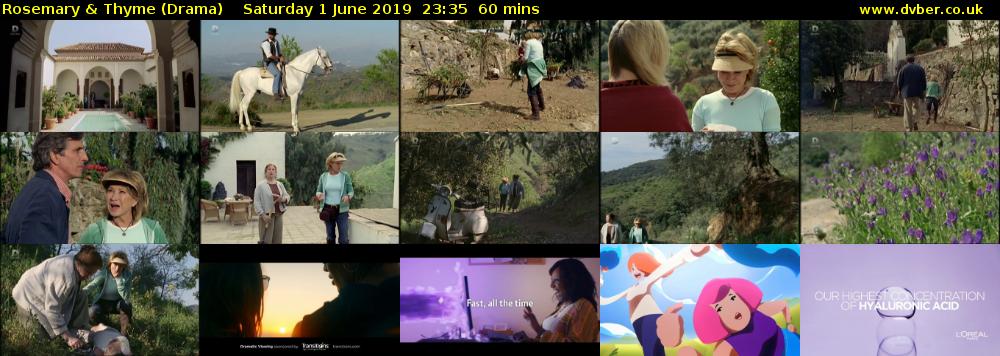 Rosemary & Thyme (Drama) Saturday 1 June 2019 23:35 - 00:35