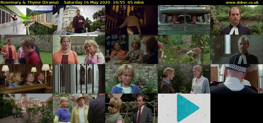 Rosemary & Thyme (Drama) Saturday 16 May 2020 16:55 - 18:00