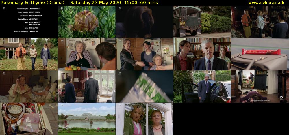 Rosemary & Thyme (Drama) Saturday 23 May 2020 15:00 - 16:00