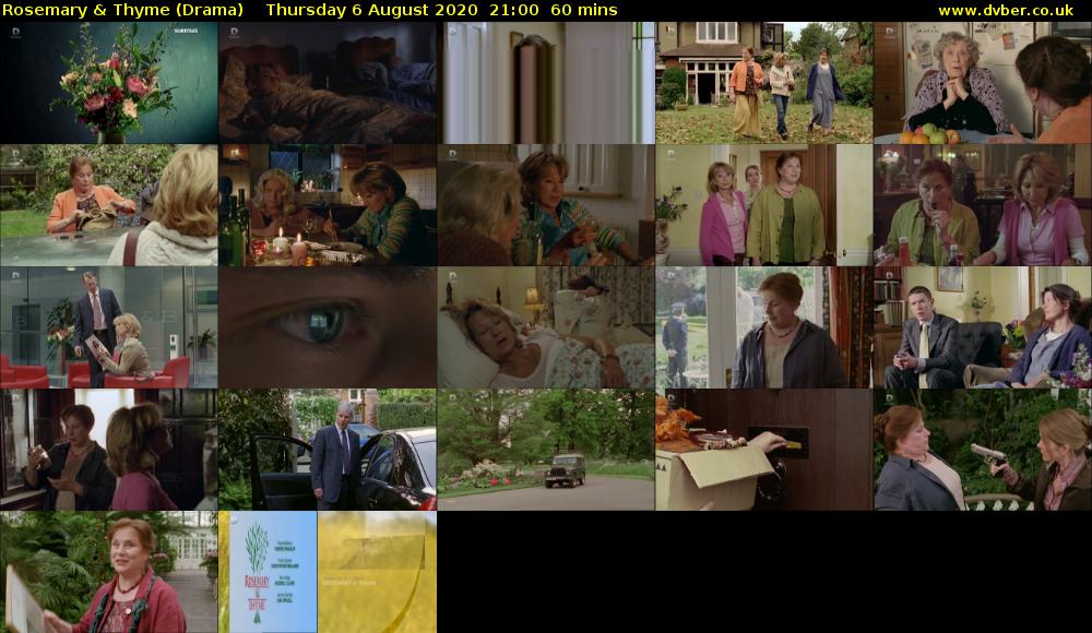 Rosemary & Thyme (Drama) Thursday 6 August 2020 21:00 - 22:00