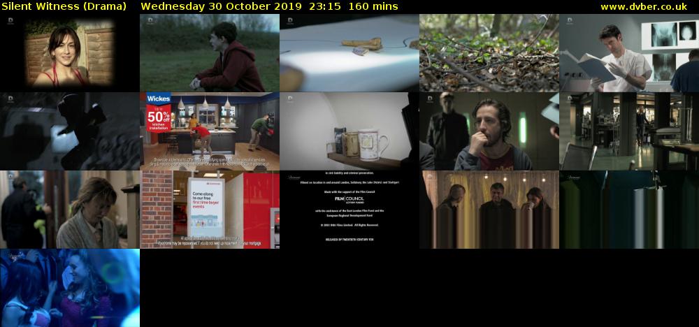 Silent Witness (Drama) Wednesday 30 October 2019 23:15 - 01:55