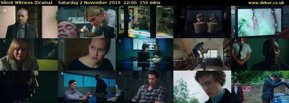 Silent Witness (Drama) Saturday 2 November 2019 22:00 - 00:30