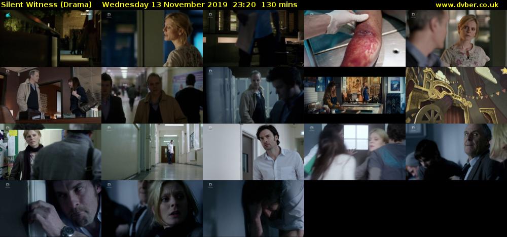 Silent Witness (Drama) Wednesday 13 November 2019 23:20 - 01:30