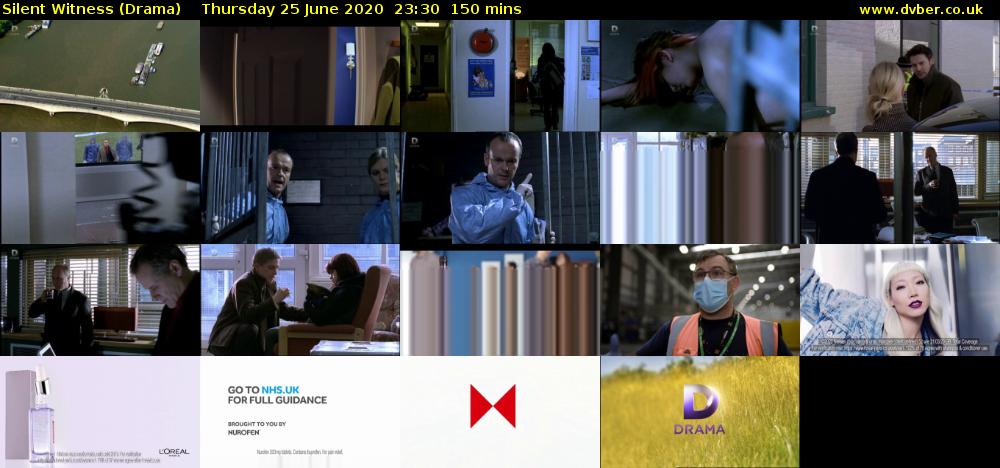 Silent Witness (Drama) Thursday 25 June 2020 23:30 - 02:00