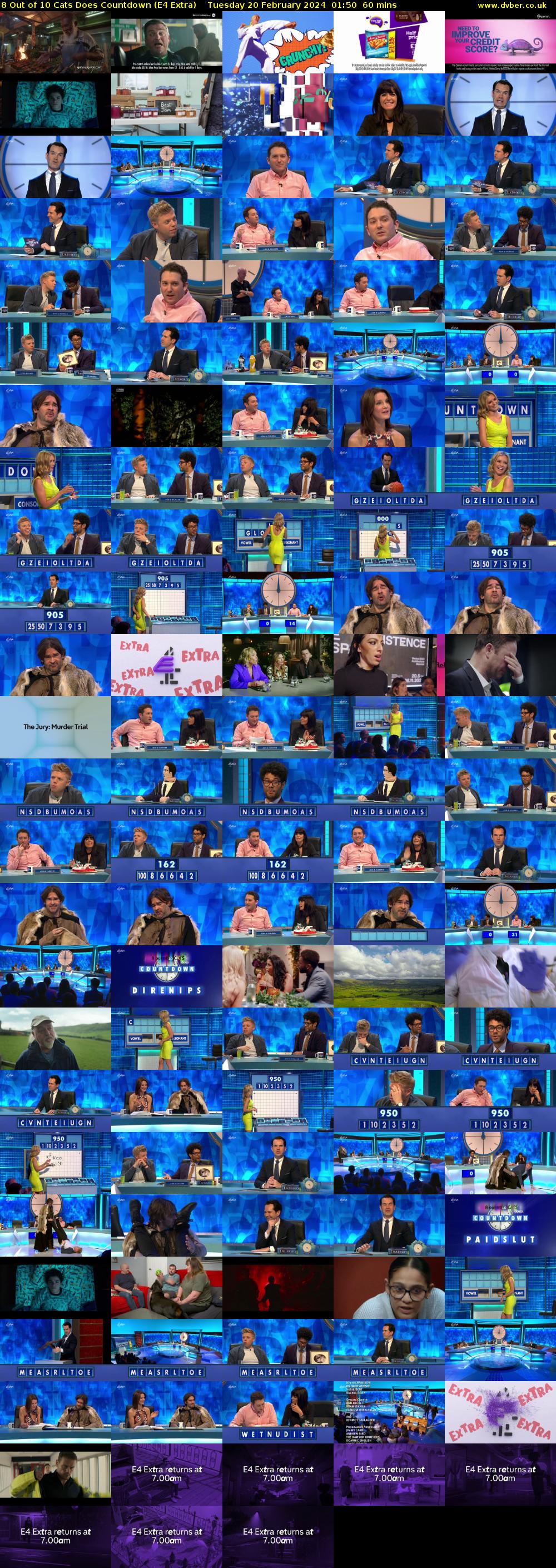 8 Out of 10 Cats Does Countdown (E4 Extra) Tuesday 20 February 2024 01:50 - 02:50