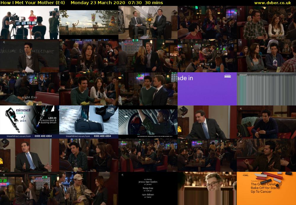 How I Met Your Mother (E4) Monday 23 March 2020 07:30 - 08:00