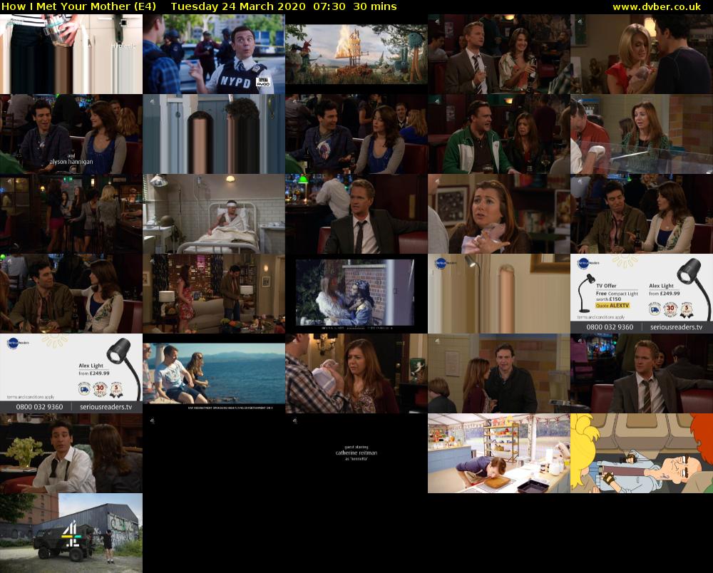 How I Met Your Mother (E4) Tuesday 24 March 2020 07:30 - 08:00