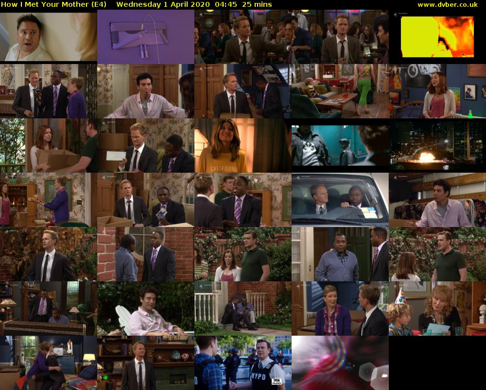 How I Met Your Mother (E4) Wednesday 1 April 2020 04:45 - 05:10